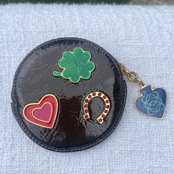 Loewe Round Coin Shiny Zip Pouch Good Luck Charm! - Picture 11 of 13
